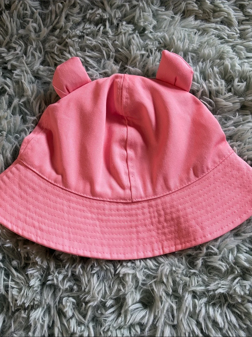 Claire's Pink Fox kids Bucket Hat with Ears cotton poly